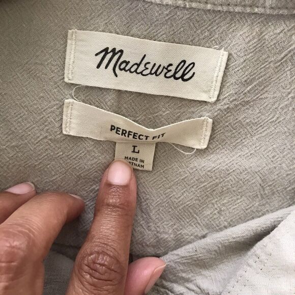 Madewell Club Monaco Bundle of 3 Neutral Striped Beige Tops Linen Cotton Large - Picture 6 of 16